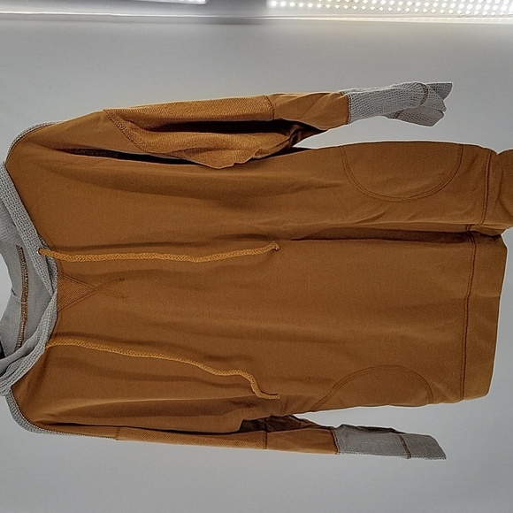 Tan Oversized Hoodie with Gray Accents - Picture 7 of 16